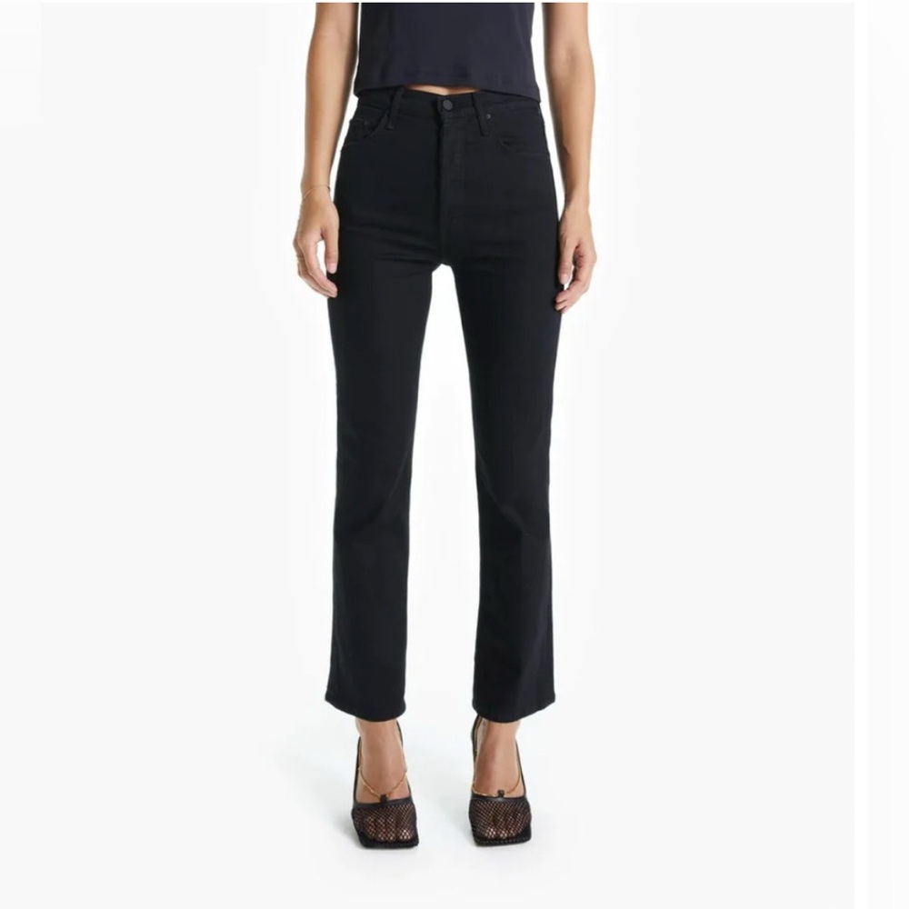 MOTHER The Tripper High Rise Not Guilty Black Mini Flare‎ Jeans Size 28
